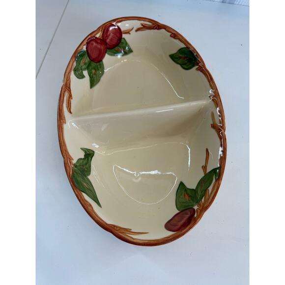 VTG Franciscan Apple Divided Oval Serving Vegetable Bowl Dish USA - Picture 2 of 6